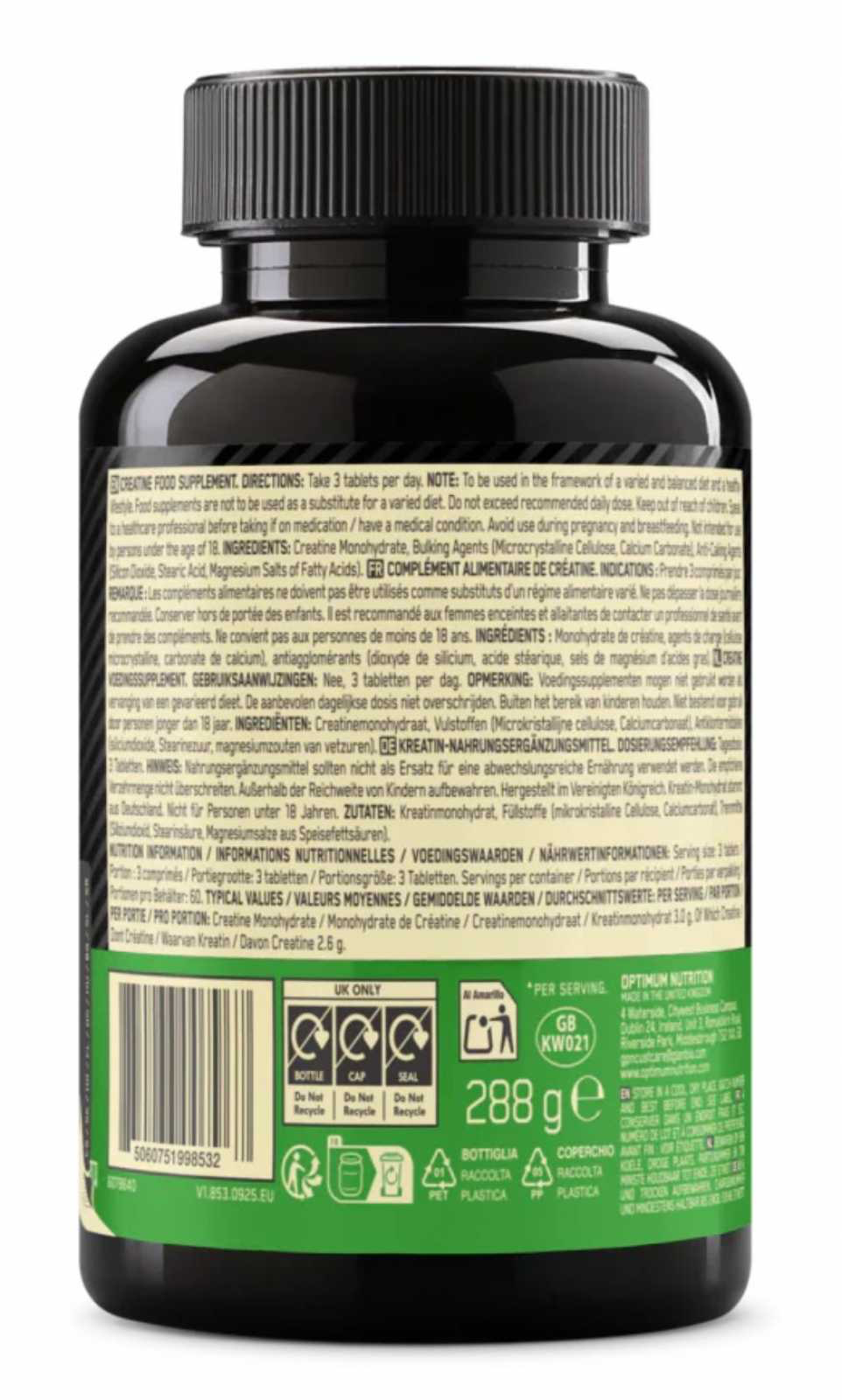 Creatine Monohidrate 3.0 180 Tablets MASTER NUTRICION