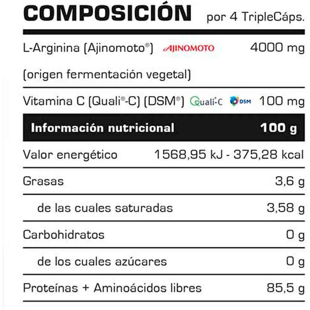 L-Arginine 2000 - 100 Triple Caps - MASTER NUTRICION