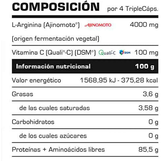 L-Arginine 2000 - 100 Triple Caps - MASTER NUTRICION